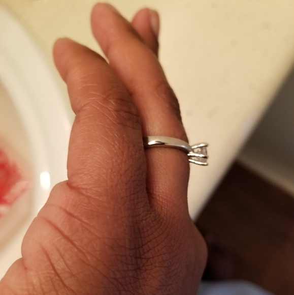 .925 Stamped CZ Solitaire Ring - Picture 6 of 8